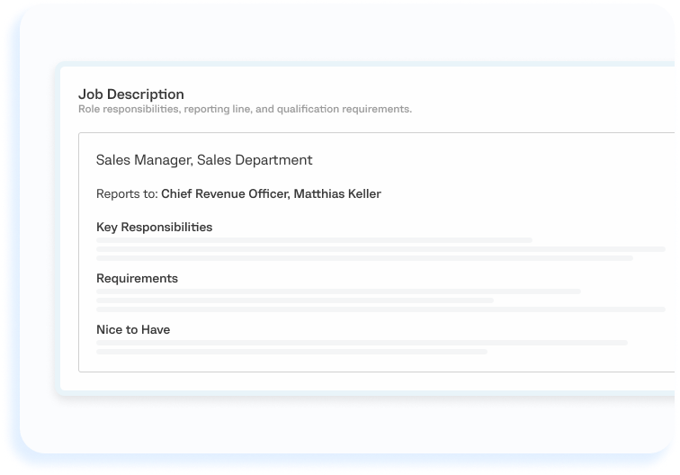 Screenshot of a job description card in Enforcium